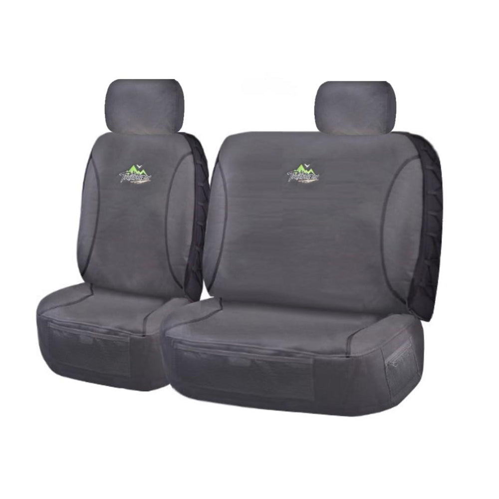 Seat Covers for MITSUBISHI TRITON ML-MN SERIES 06/ 2006 ? 2015 SINGLE CAB CHASSIS FRONT BUCKET + _ BENCH CHARCOAL TRAILBLAZER