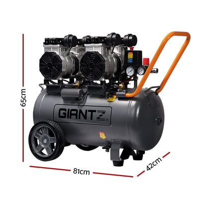 Giantz 50L Air Compressor 3.0HP Oil-Free Quiet Electric Portable Air Inflator