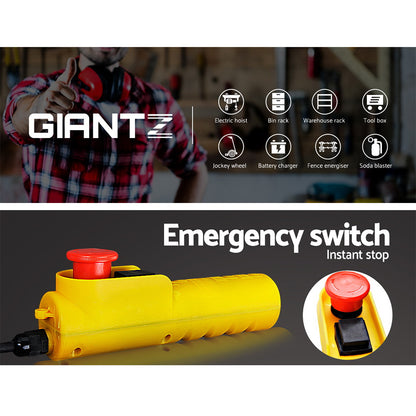 Giantz Electric Hoist Winch 500/1000KG Cable 20M Rope Tool Remote Chain Lifting