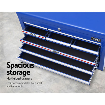 Giantz 10 Drawer Tool Box Cabinet Chest Toolbox Storage Garage Organiser Blue