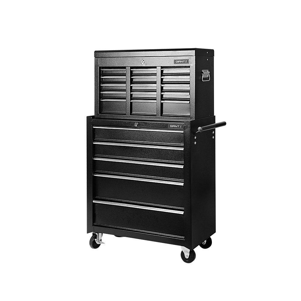 Giantz 14 Drawer Tool Box Cabinet Chest Mechanic Garage Storage Trolley Black
