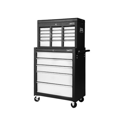Giantz 14 Drawer Tool Box Cabinet Chest Mechanic Garage Storage Trolley Grey