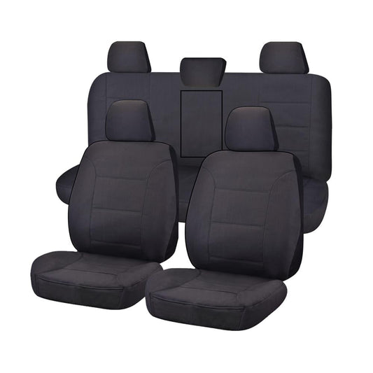 Seat Covers for TOYOTA HILUX 08/2015 - ON DUAL CAB UTILITY FR 40/60 SPLIT BASE WITH A/REST CHARCOAL ALL TERRAIN