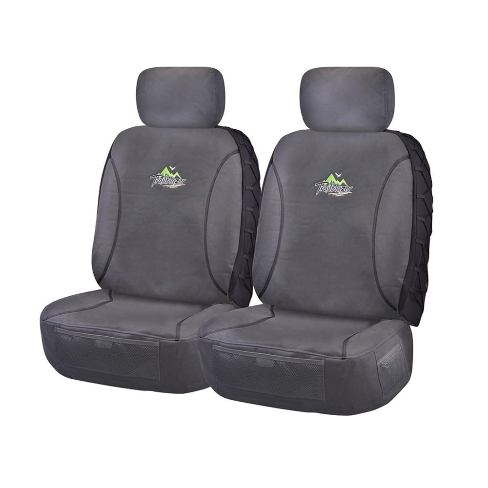 Seat Covers for TOYOTA LANDCRUISER 70 SERIES VDJ 05/2007 ? ON SINGLE / DUAL CAB FRONT 2X BUCKETS CHARCOAL TRAILBLAZER