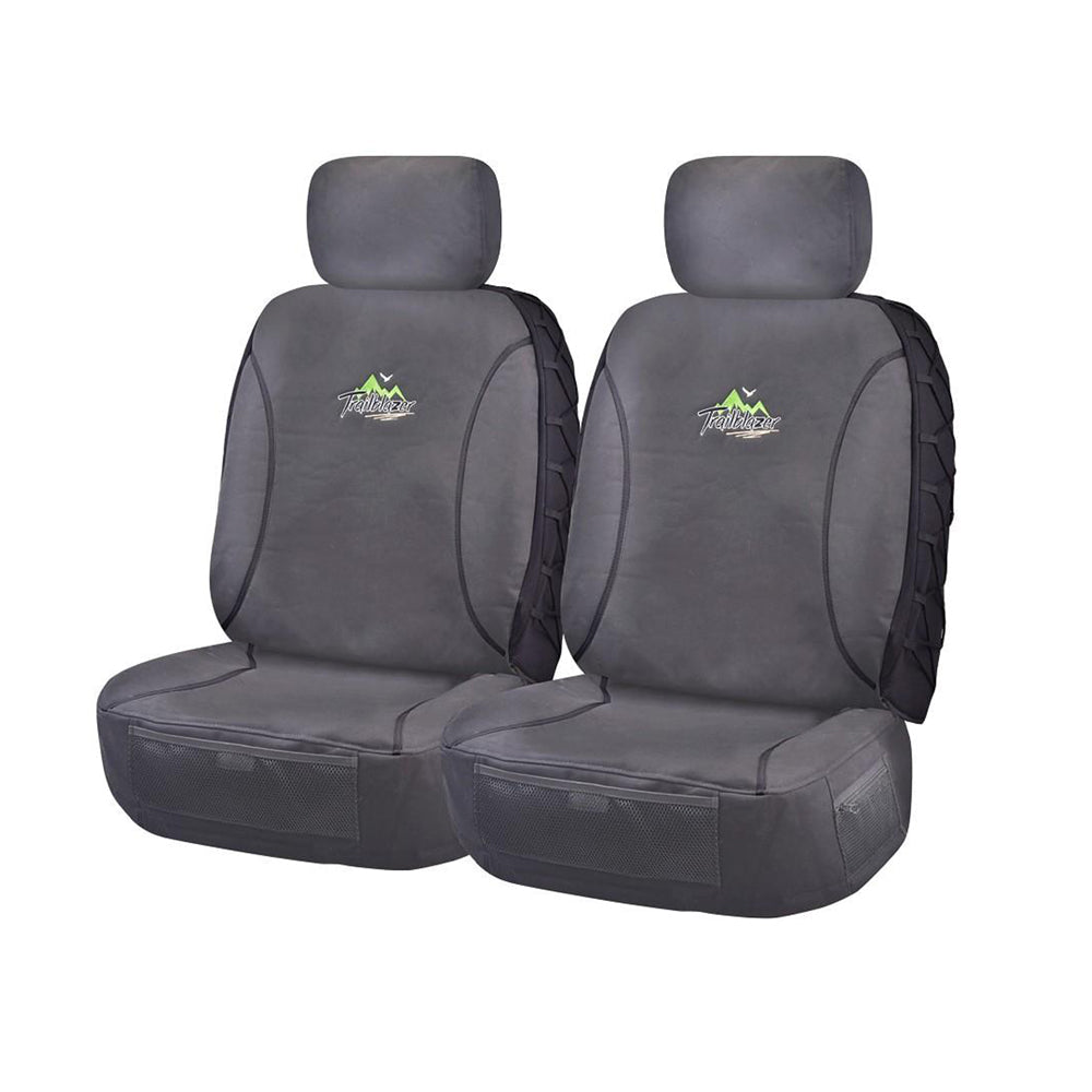 Seat Covers for MITSUBISHI TRITON MQ SERIES 01/2015 - ON SINGLE CAB CHASSIS FRONT 2X BUCKETS CHARCOAL TRAILBLAZER