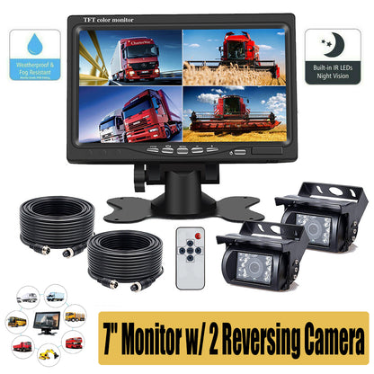 7 inch Monitor Reversing Camera Night Vision Car Rear View Kit For Truck Caravan