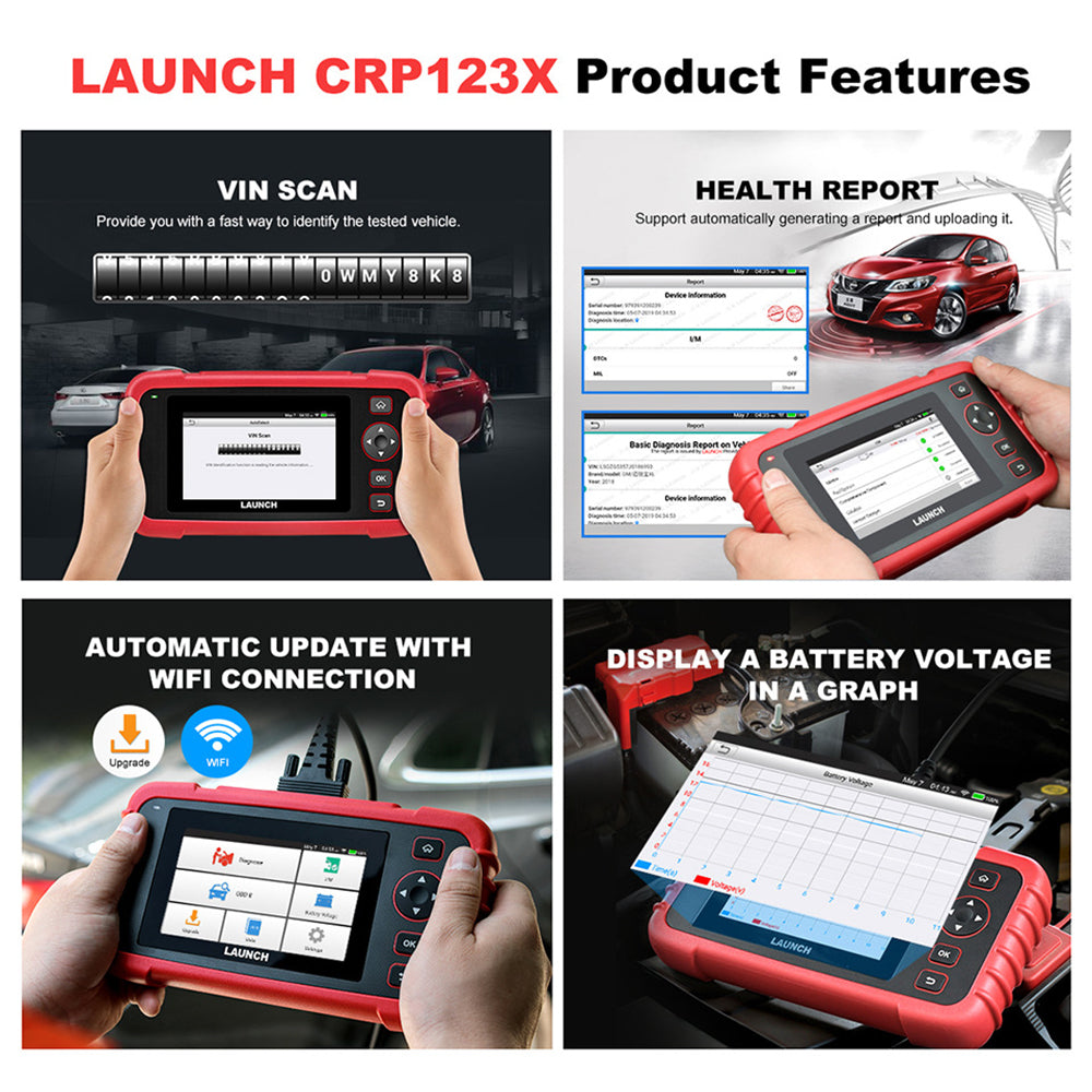 LAUNCH CRP123X Car Scanner OBD2 Code Reader ABS SRS Engine Diagnostic Scan Tool