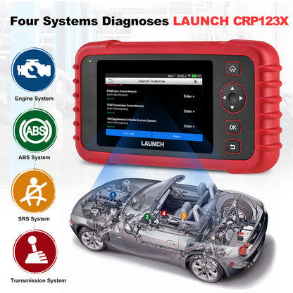 LAUNCH CRP123X Car Scanner OBD2 Code Reader ABS SRS Engine Diagnostic Scan Tool