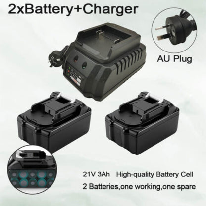 Brushless Cordless Angle Grinder With 2x Li-ion Battery Charger 125mm Combo Kit