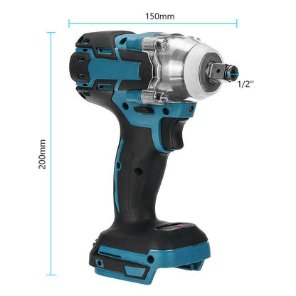 Cordless Electric Impact Wrench Brushless Rattle Gun 1/2" Driver +Large Battery