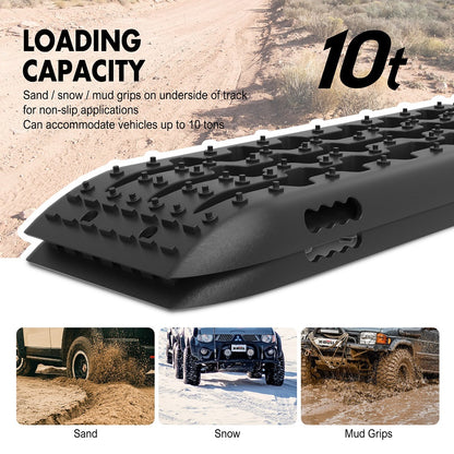 X-BULL 10 Pairs Recovery tracks Boards 4WD 4X4 10T Sand / Mud / Snow Gen 2.0 Black
