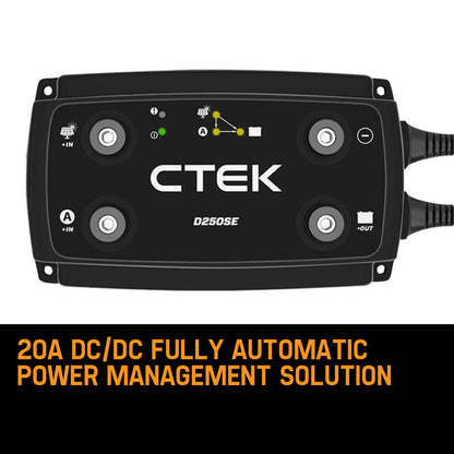 CTEK D250SE 12V Dual Input DC-DC 20A Smart Battery Charger Car Vehicle Led Acid Lithium Charging