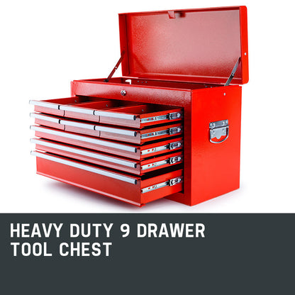 BULLET 9 Drawer Tool Box Chest Organiser Mechanic Garage Storage Toolbox Set
