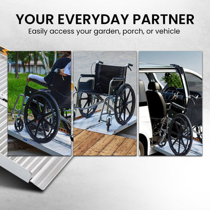 Rigg Aluminium Foldable Wheelchair Ramp With Handle - 5ft