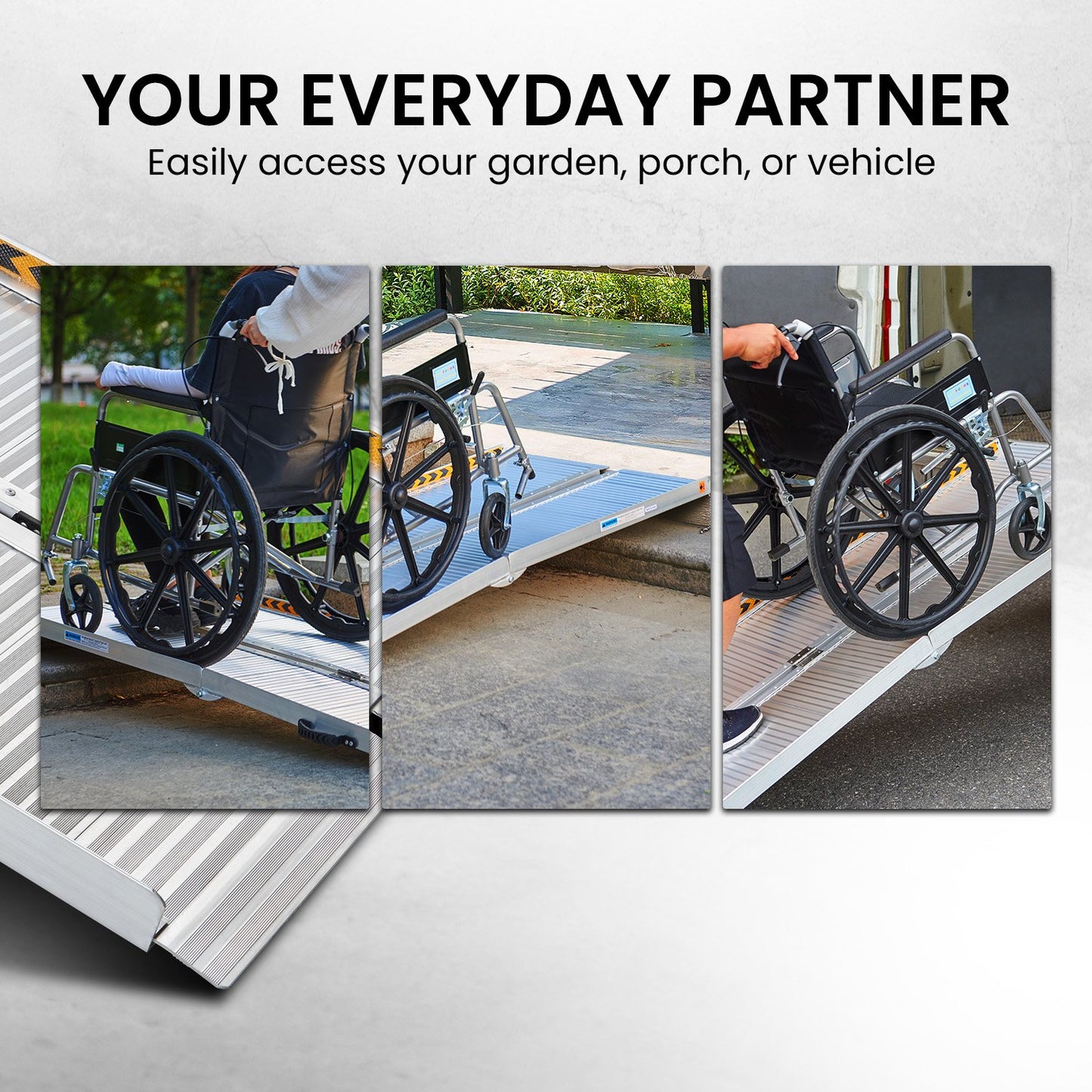 Rigg Aluminium Portable Non-slip Wheelchair Ramp 6ft - Silver