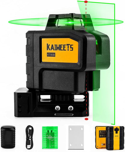 KAIWEETS KT360B Green Laser Level Self Leveling Horizontal Vertical Line Laser Level
