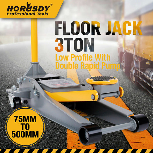 3-Ton Super Low Profile Hydraulic Floor Jack Car Trolley Quick Lift Dual Pump