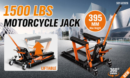 1500LBS Motorcycle Hydraulic Pump Scissor Jack ATV UTV Heavy Duty Portable